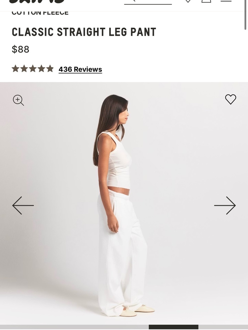 Classic Straight Leg Pant — White